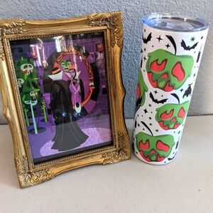 Disney Villains Tumbler Mug Evil Queen Snow White Poison Apple Halloween Bats